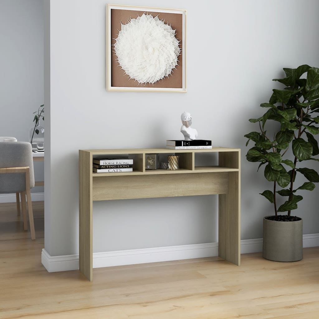Table console Chêne sonoma 105x30x80 cm Aggloméré Tables d'appoint vidaXL   