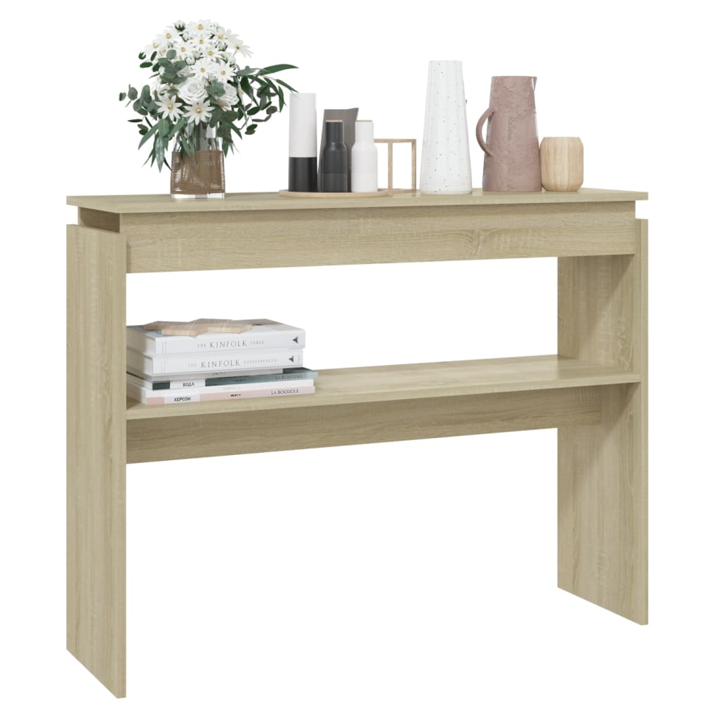 Table console Chêne sonoma 102x30x80 cm Aggloméré Tables d'appoint vidaXL   