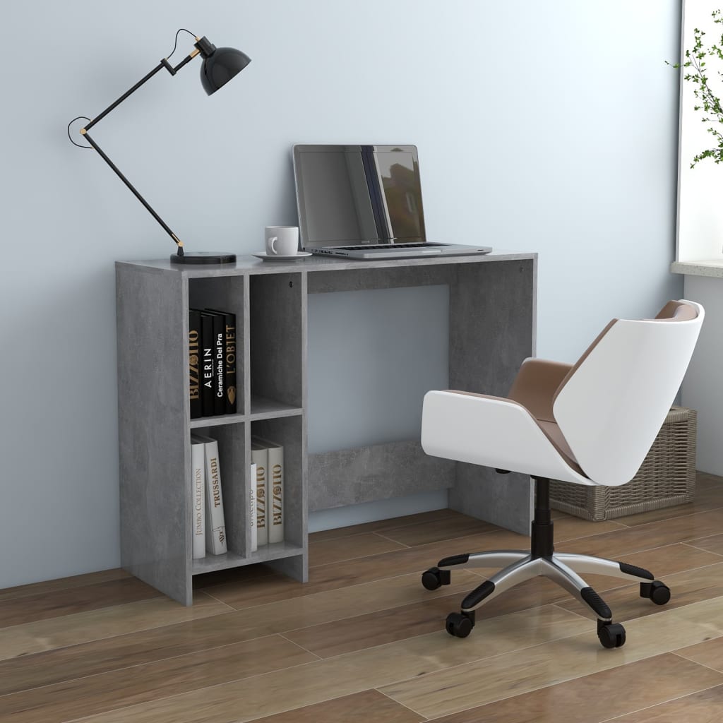 Bureau d'ordinateur portable Gris béton 102,5x35x75cm Aggloméré Bureaux vidaXL   