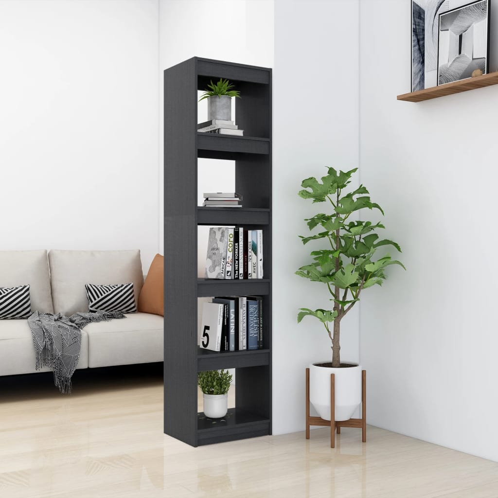 Bibliothèque/Séparateur de pièce Gris 40x30x167,5 cm Pin massif Bibliothèques vidaXL   