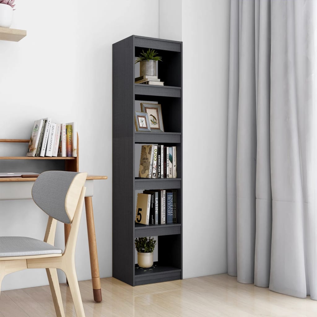 Bibliothèque/Séparateur de pièce Gris 40x30x167,5 cm Pin massif Bibliothèques vidaXL   