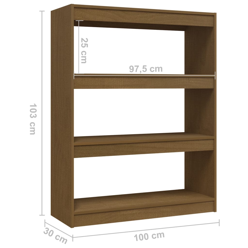 Bibliothèque/Séparateur de pièce Marron miel 100x30x103 cm Pin Bibliothèques vidaXL   
