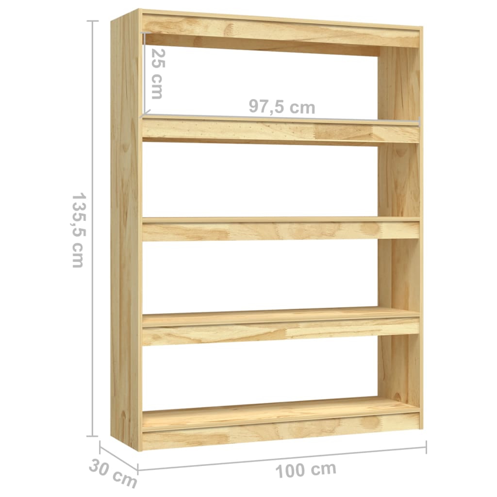 Bibliothèque/Séparateur de pièce 100x30x135,5 cm pin massif Bibliothèques vidaXL   