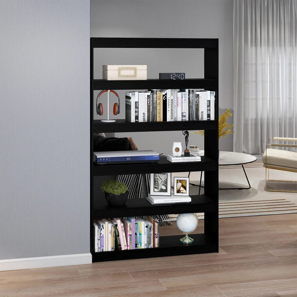 Bibliothèque/Séparateur de pièce Noir 100x30x167,5cm Pin massif Bibliothèques vidaXL   