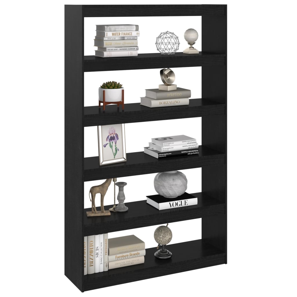 Bibliothèque/Séparateur de pièce Noir 100x30x167,5cm Pin massif Bibliothèques vidaXL   