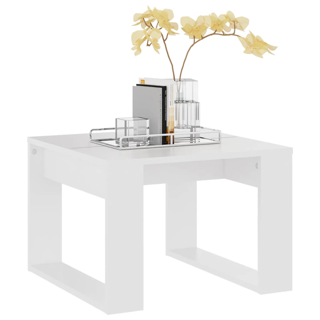 Table d'appoint Blanc 50x50x35 cm Aggloméré Tables basses vidaXL