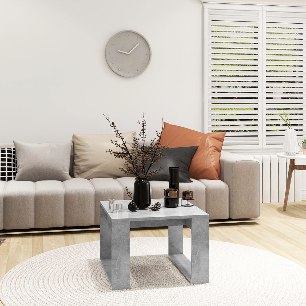 Table d'appoint Gris béton 50x50x35 cm Aggloméré Tables basses vidaXL
