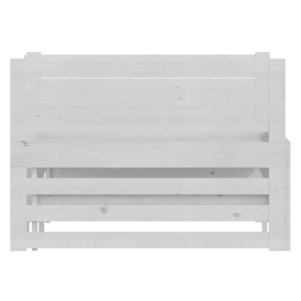 Lit coulissant Blanc Bois de pin massif 2x(90x200) cm Lits & cadres de lit vidaXL   