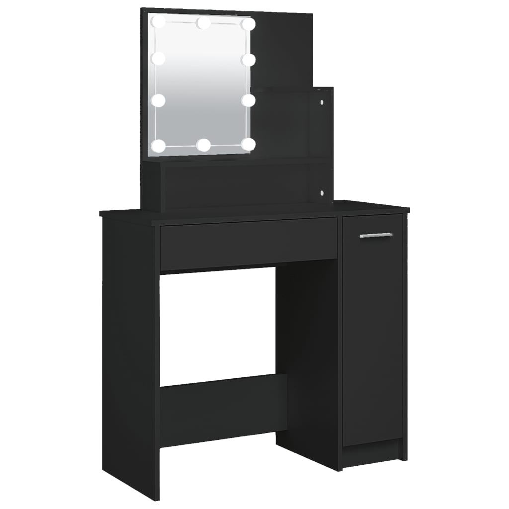 Coiffeuse avec LED noir 86,5x35x136 cm Tables vidaXL
