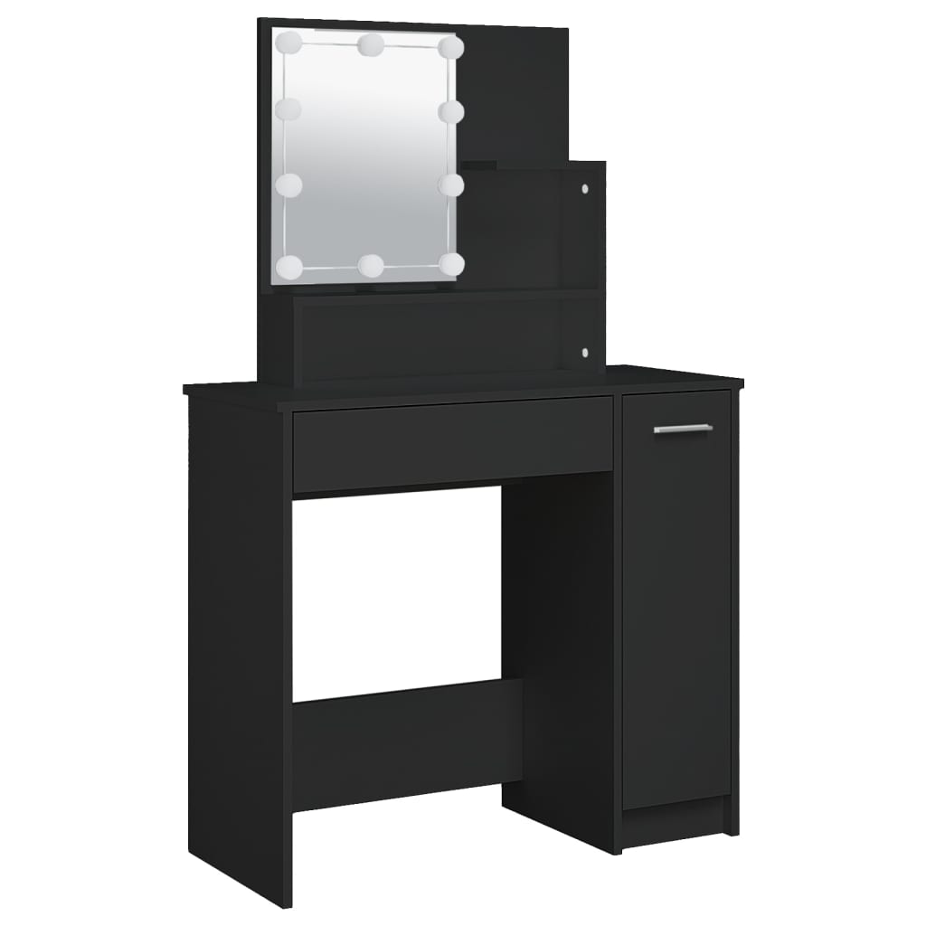 Coiffeuse avec LED noir 86,5x35x136 cm Tables vidaXL