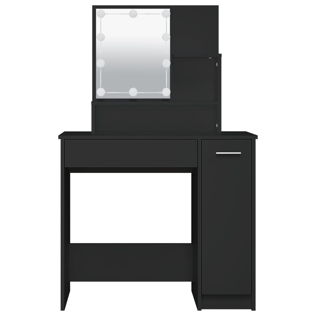 Coiffeuse avec LED noir 86,5x35x136 cm Tables vidaXL