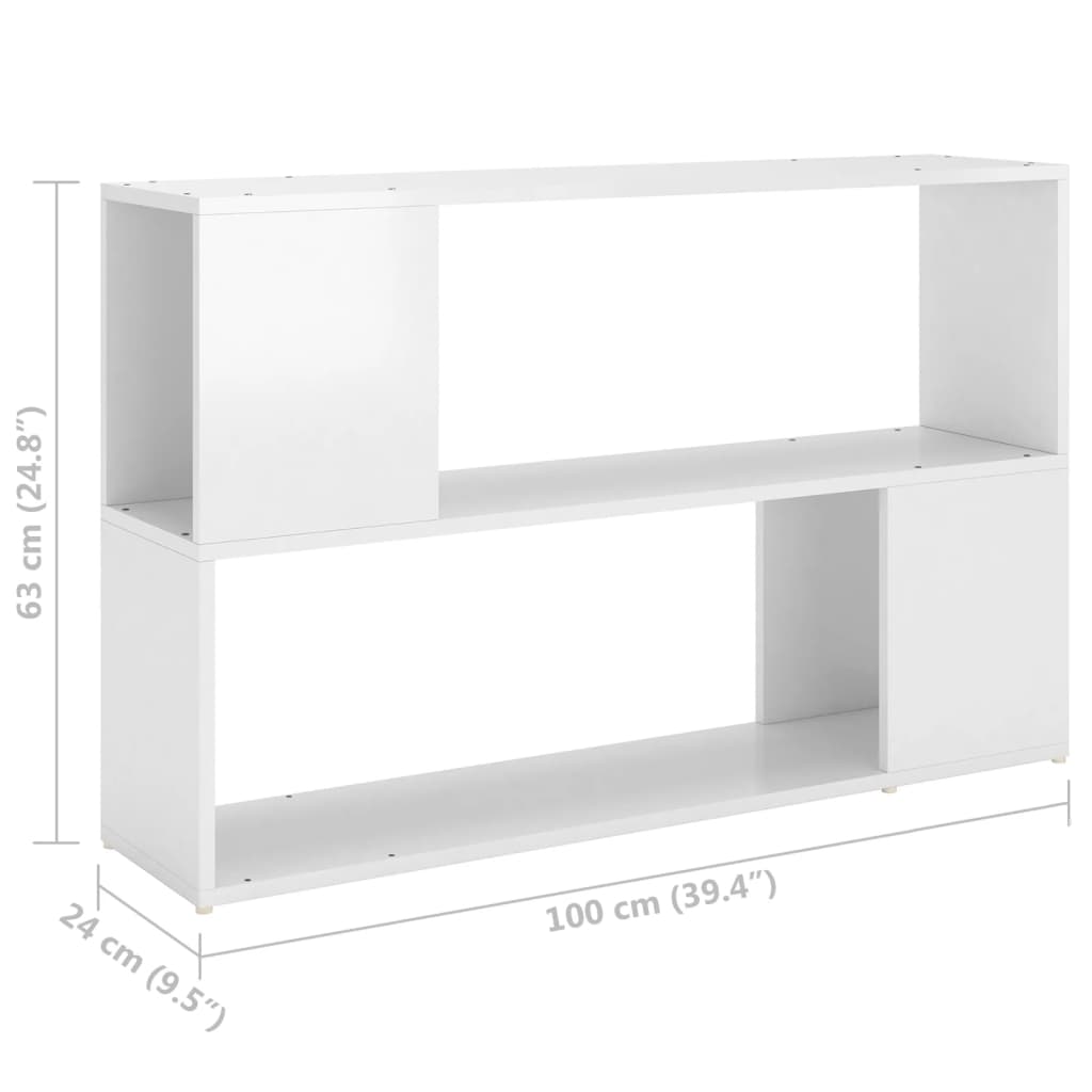 Bibliothèque Blanc brillant 100x24x63 cm Aggloméré Bibliothèques vidaXL   
