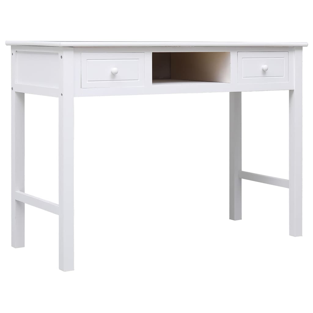 Buffet Blanc 108x45x76 cm Bois de Paulownia massif Bureaux vidaXL   