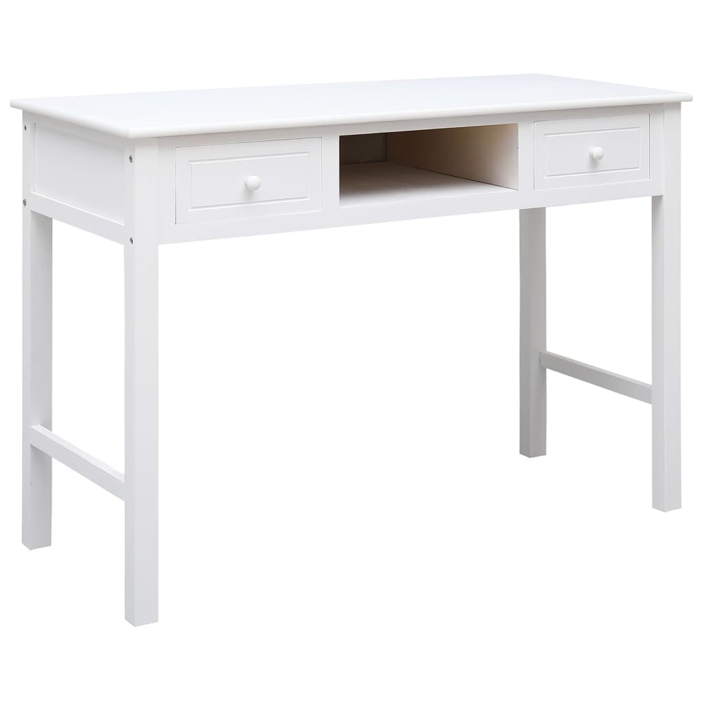 Buffet Blanc 108x45x76 cm Bois de Paulownia massif Bureaux vidaXL   