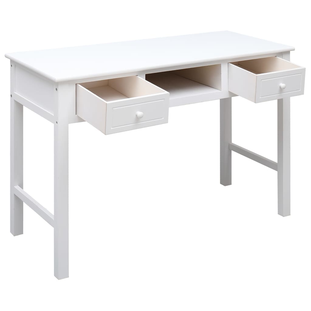 Buffet Blanc 108x45x76 cm Bois de Paulownia massif Bureaux vidaXL   