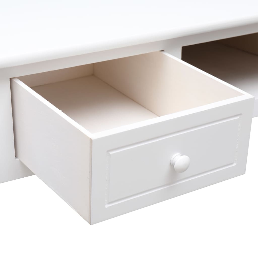 Buffet Blanc 108x45x76 cm Bois de Paulownia massif Bureaux vidaXL   