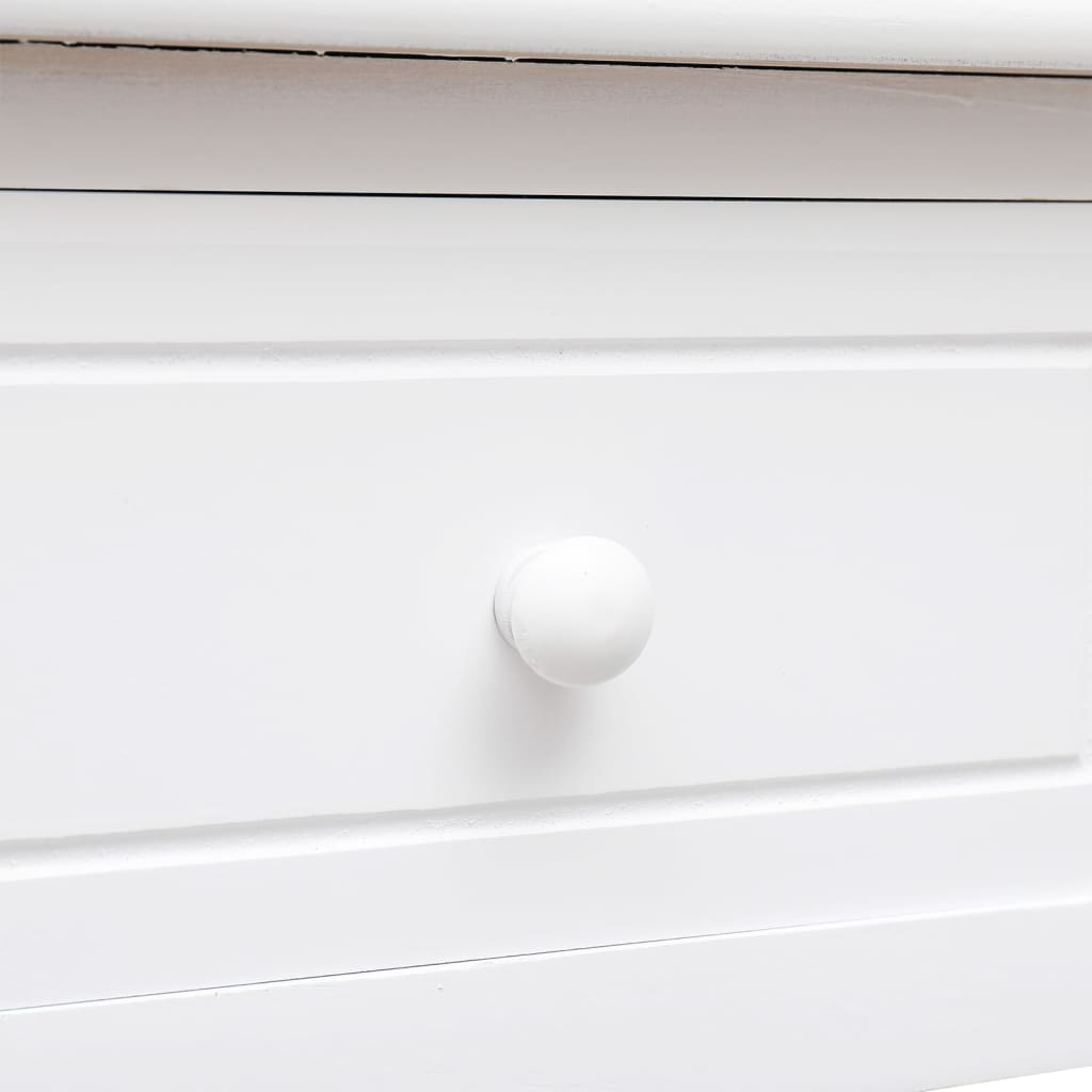 Buffet Blanc 108x45x76 cm Bois de Paulownia massif Bureaux vidaXL   