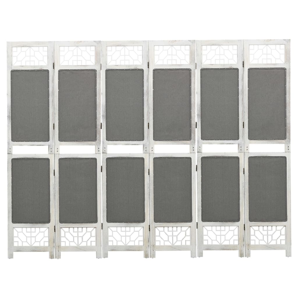 Cloison de séparation 6 panneaux Gris 210x165 cm Tissu Séparateurs de pièces vidaXL   