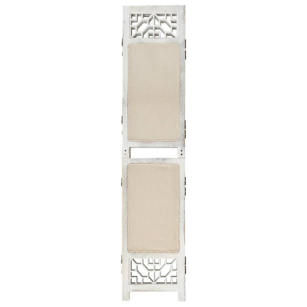 Cloison de séparation 4 panneaux Crème 140x165 cm Tissu Séparateurs de pièces vidaXL   