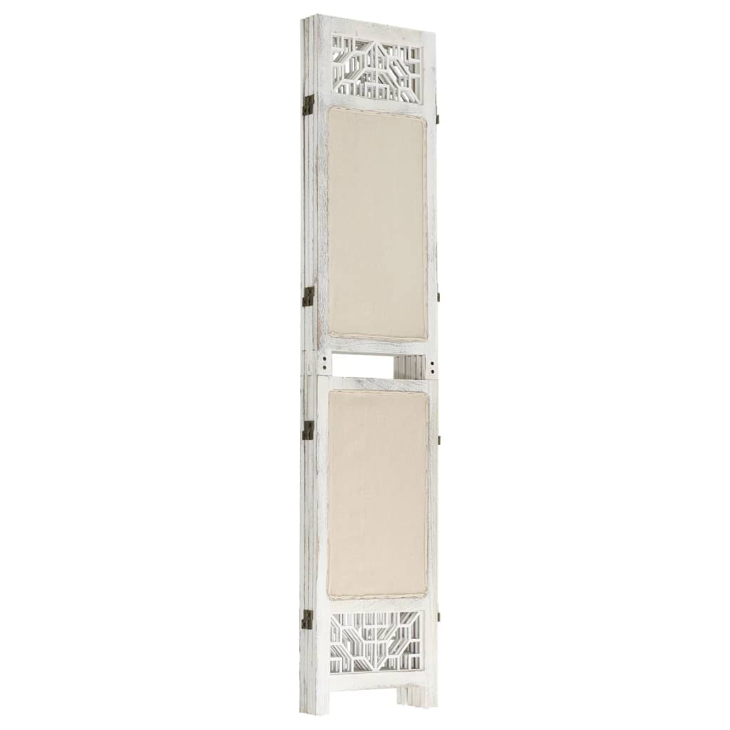 Cloison de séparation 4 panneaux Crème 140x165 cm Tissu Séparateurs de pièces vidaXL   