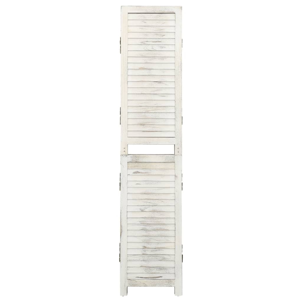 Cloison de séparation 5 panneaux Blanc antique 178,5x166cm Bois Séparateurs de pièces vidaXL   