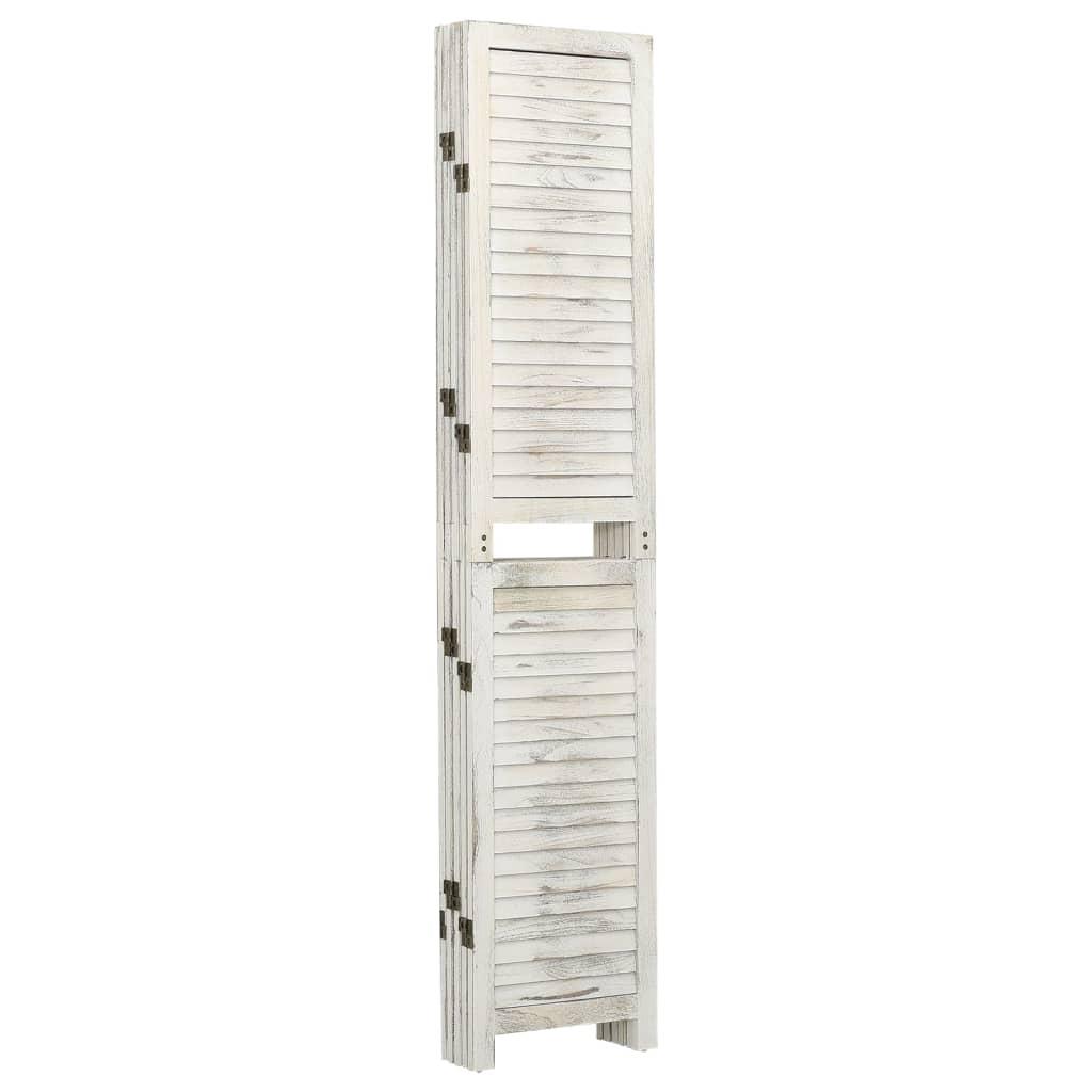 Cloison de séparation 5 panneaux Blanc antique 178,5x166cm Bois Séparateurs de pièces vidaXL   