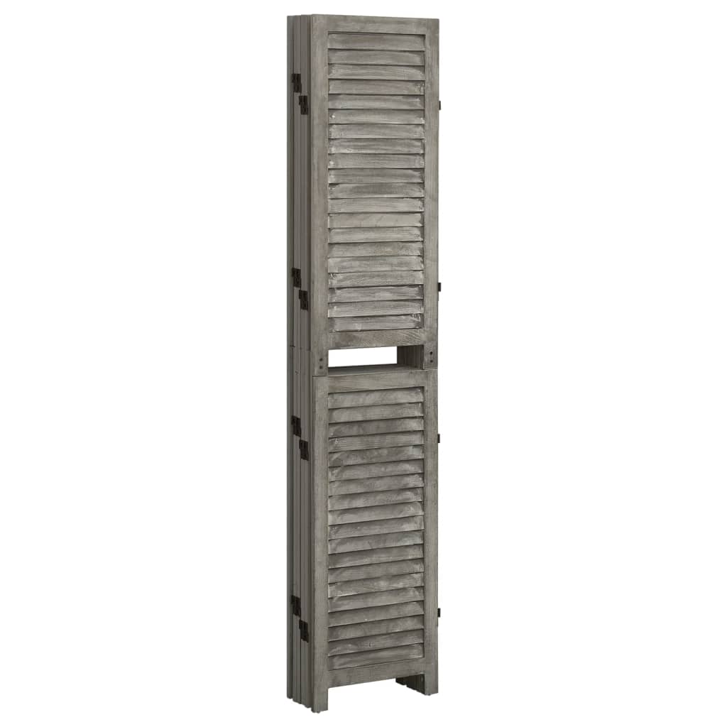 Cloison de séparation 6 panneaux Gris 214x166 cm Bois solide Séparateurs de pièces vidaXL   