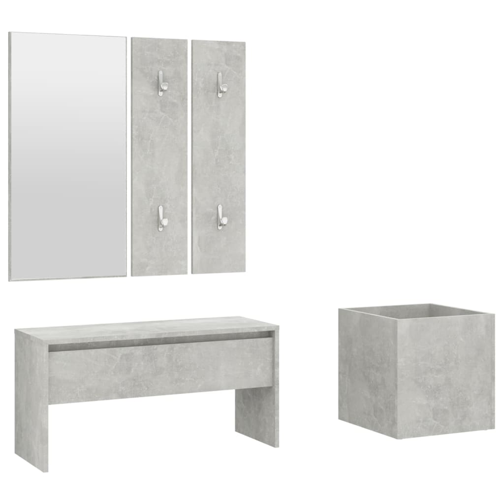 Ensemble de meubles de couloir Gris béton Bois d'ingénierie Armoires vidaXL