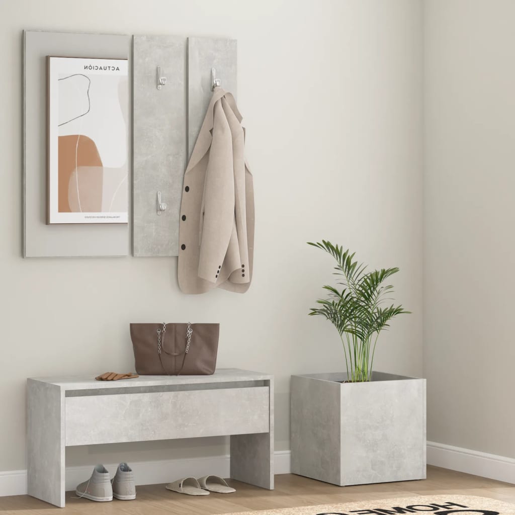 Ensemble de meubles de couloir Gris béton Bois d'ingénierie Armoires vidaXL