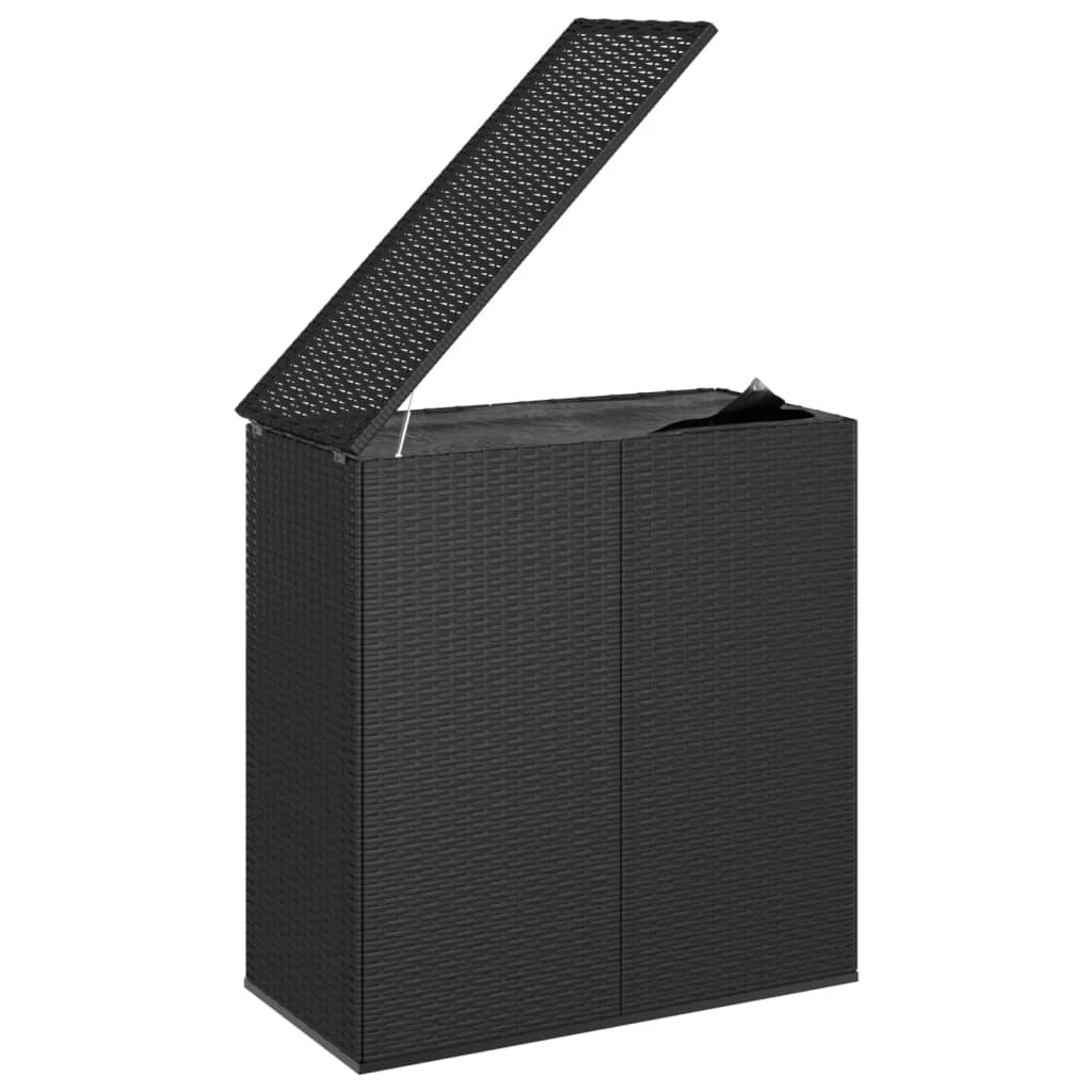 Boîte à coussins de jardin Résine tressée 100x49x103,5 cm Noir Coffres de jardin vidaXL   