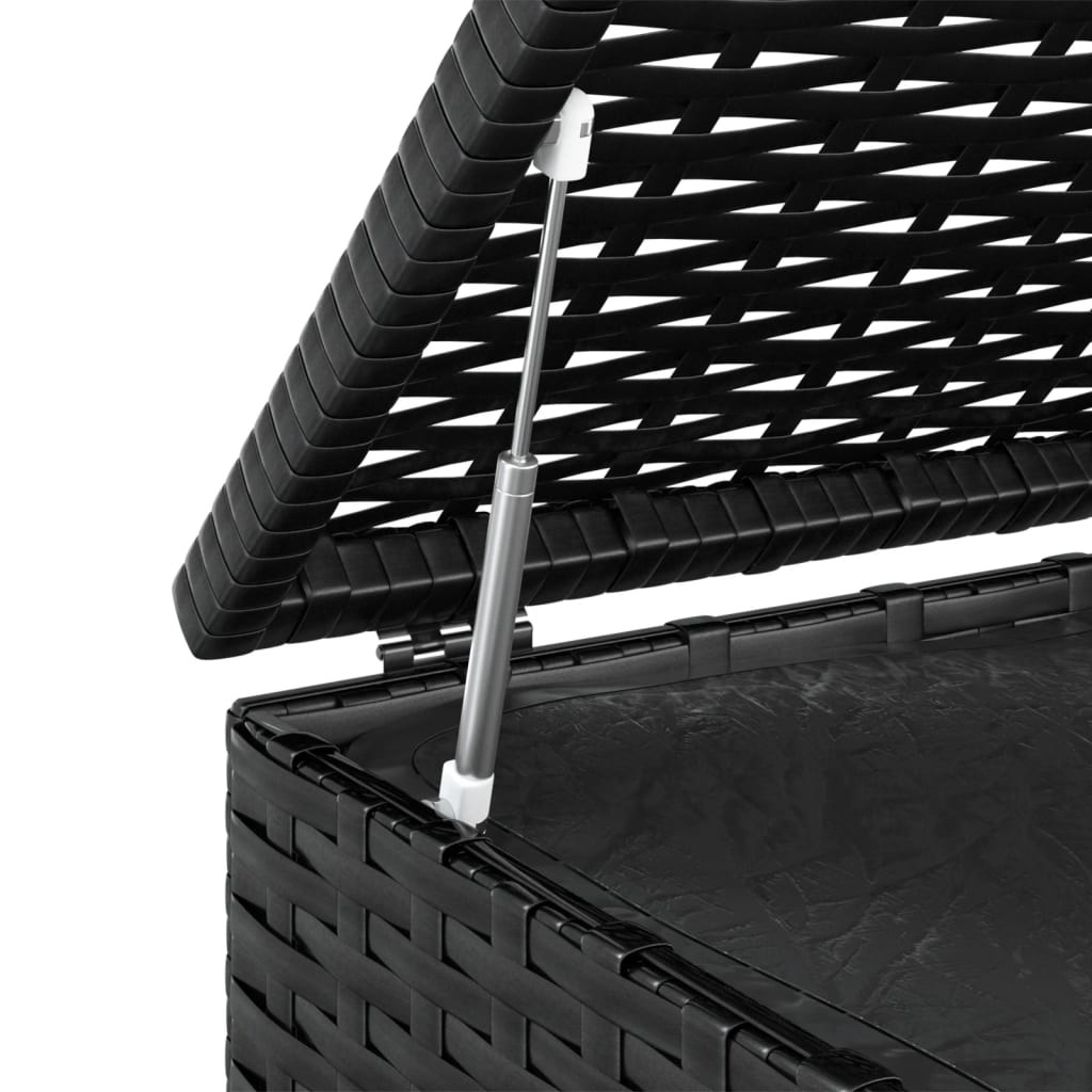 Boîte à coussins de jardin Résine tressée 100x49x103,5 cm Noir Coffres de jardin vidaXL   