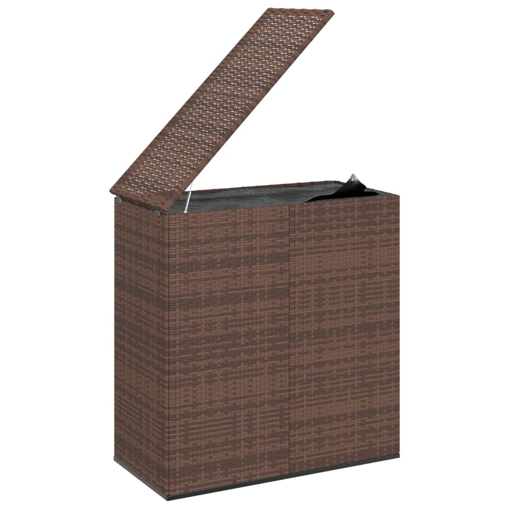 Boîte à coussins de jardin Résine tressée 100x49x103,5cm Marron Coffres de jardin vidaXL   