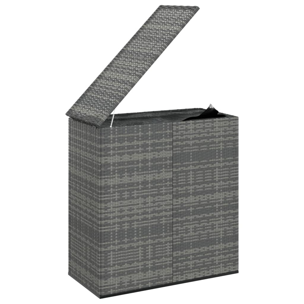 Boîte à coussins de jardin Résine tressée 100x49x103,5 cm Gris Coffres de jardin vidaXL   