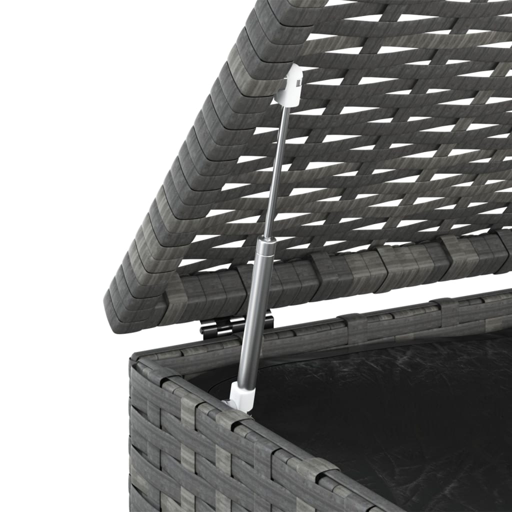 Boîte à coussins de jardin Résine tressée 100x49x103,5 cm Gris Coffres de jardin vidaXL   
