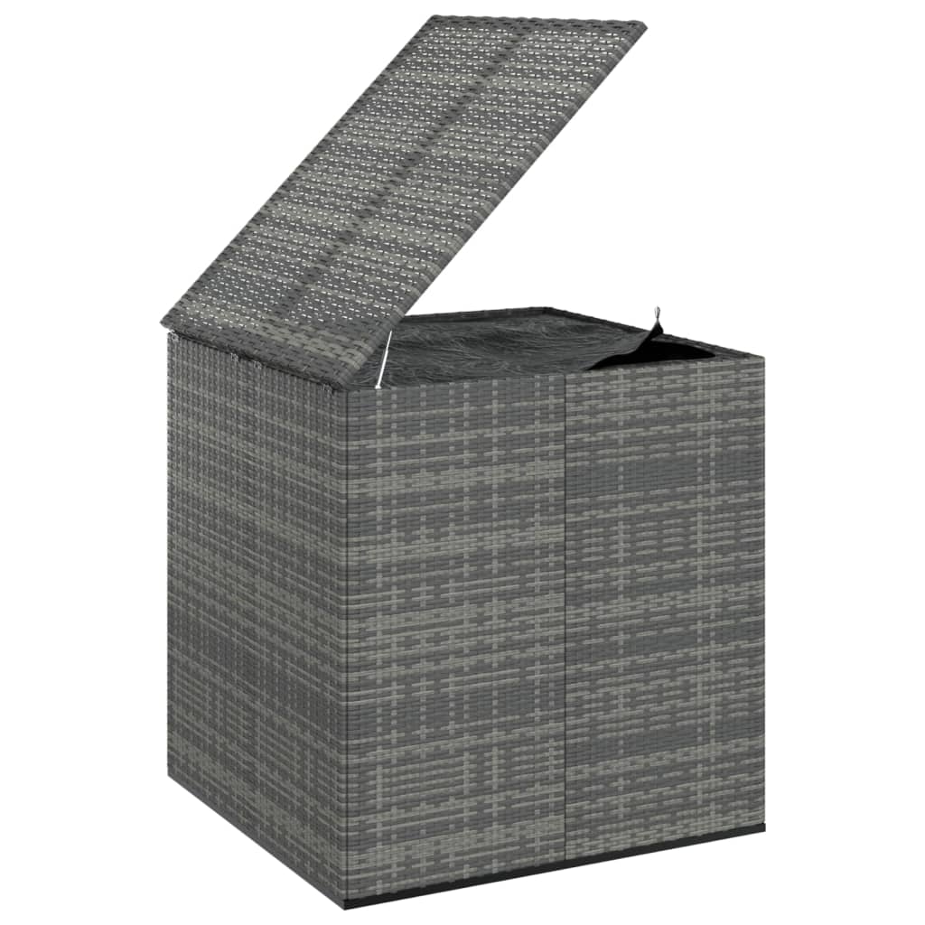 Boîte à coussins de jardin Résine tressée 100x97,5x104 cm Gris Coffres de jardin vidaXL   