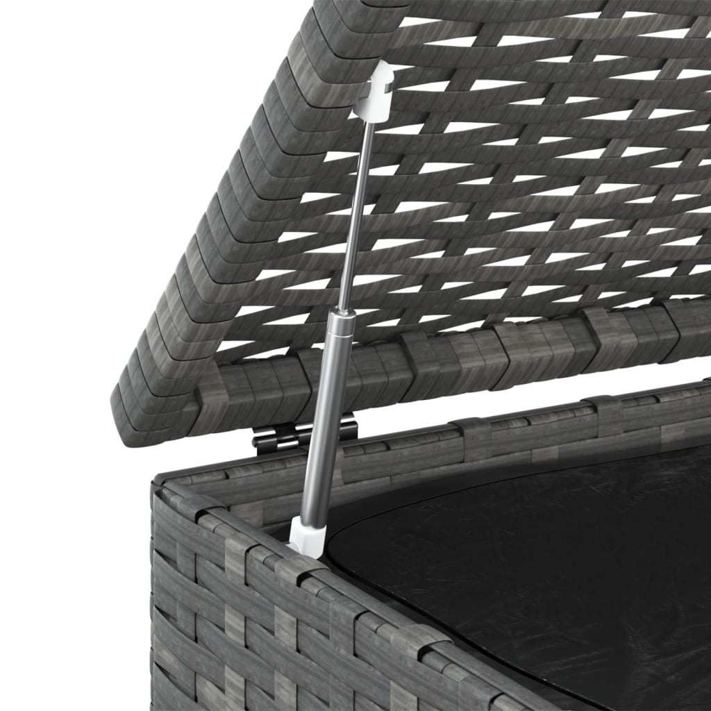 Boîte à coussins de jardin Résine tressée 100x97,5x104 cm Gris Coffres de jardin vidaXL   