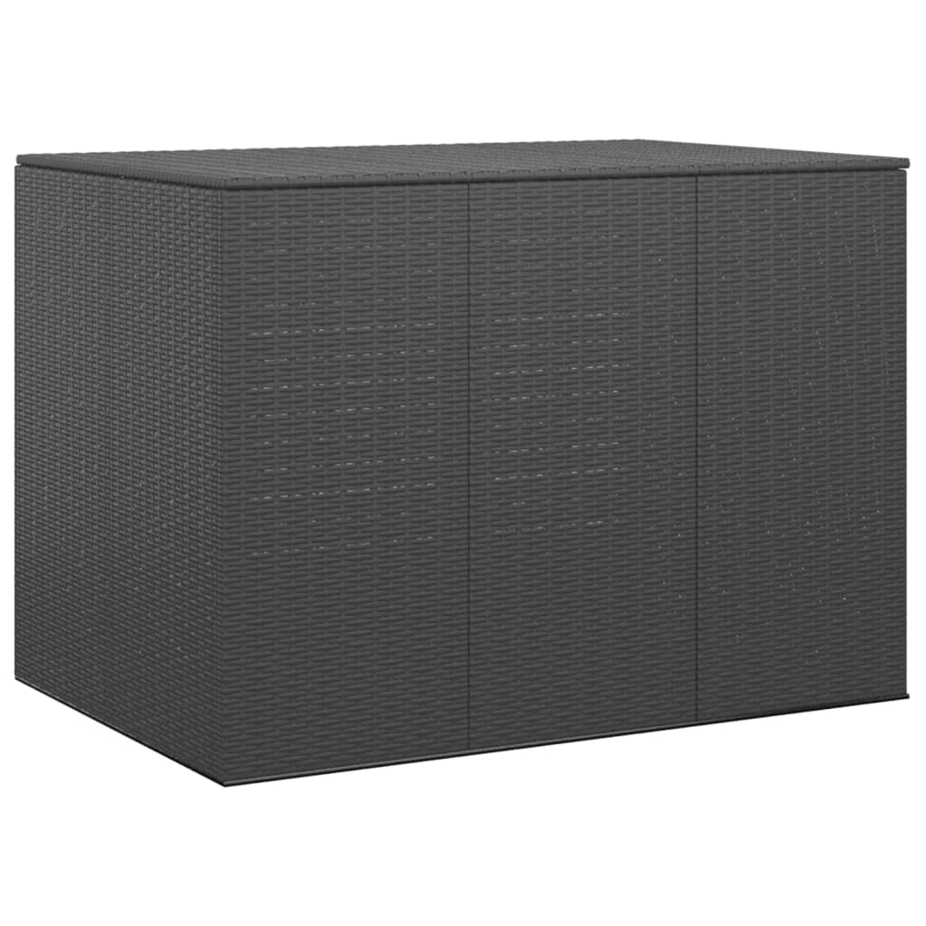Boîte à coussins de jardin Résine tressée 145x100x103 cm Noir Coffres de jardin vidaXL   