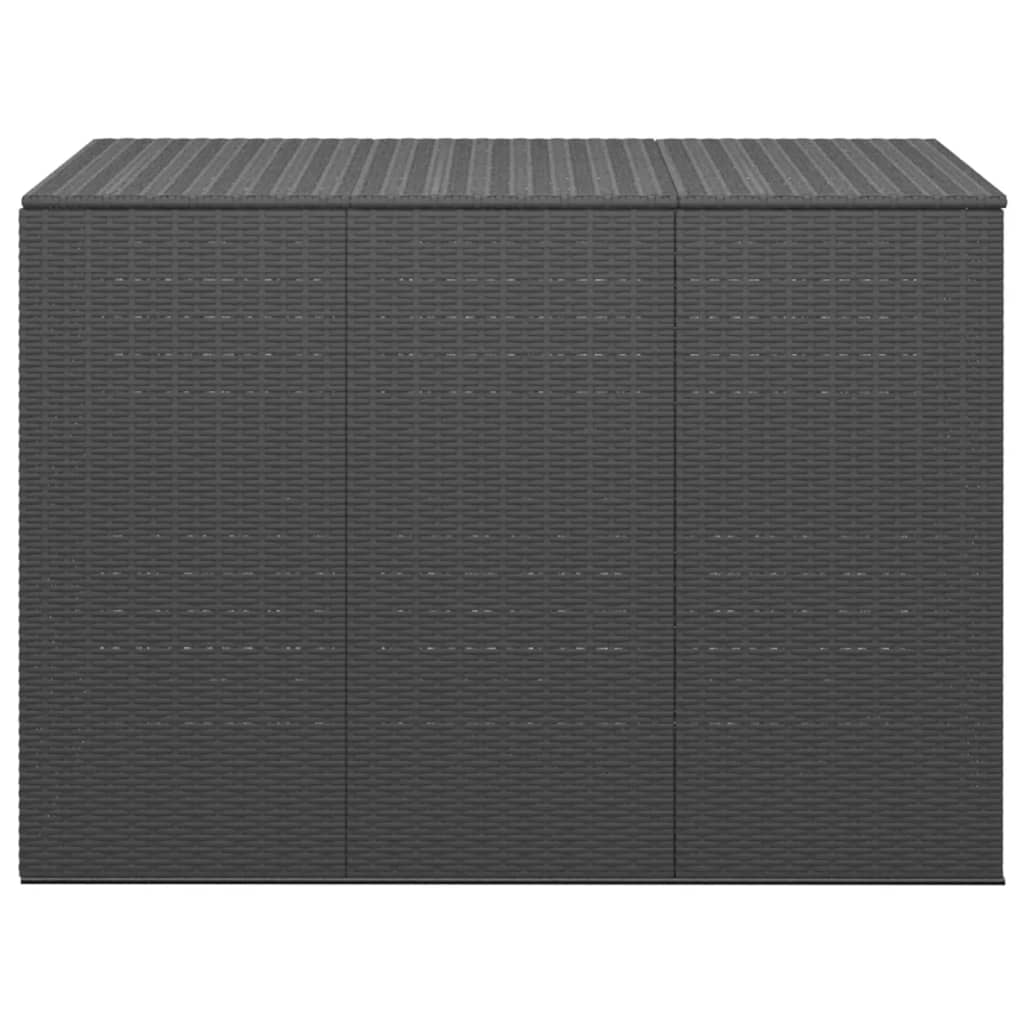 Boîte à coussins de jardin Résine tressée 145x100x103 cm Noir Coffres de jardin vidaXL   