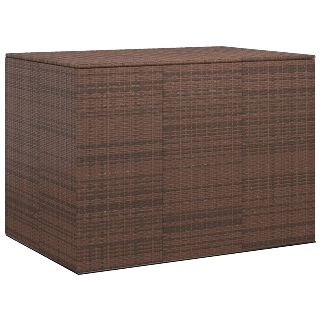 Boîte à coussins de jardin Résine tressée 145x100x103 cm Marron Coffres de jardin vidaXL   