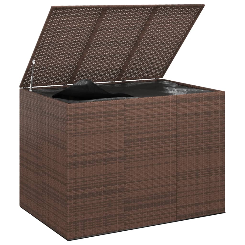 Boîte à coussins de jardin Résine tressée 145x100x103 cm Marron Coffres de jardin vidaXL   