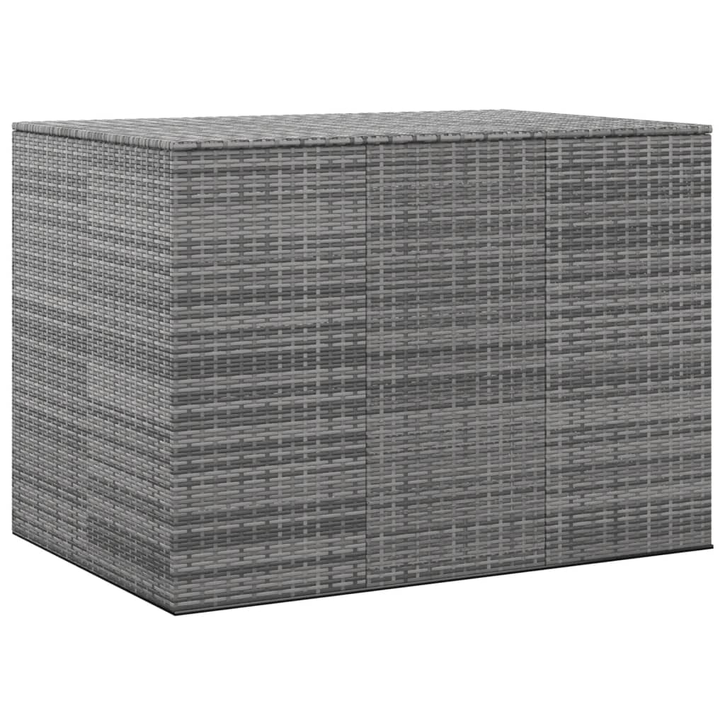 Boîte à coussins de jardin Résine tressée 145x100x103 cm Gris Coffres de jardin vidaXL   
