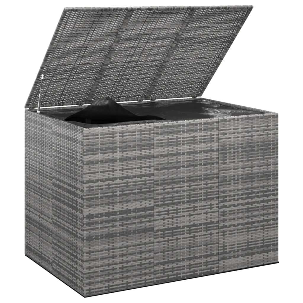 Boîte à coussins de jardin Résine tressée 145x100x103 cm Gris Coffres de jardin vidaXL   