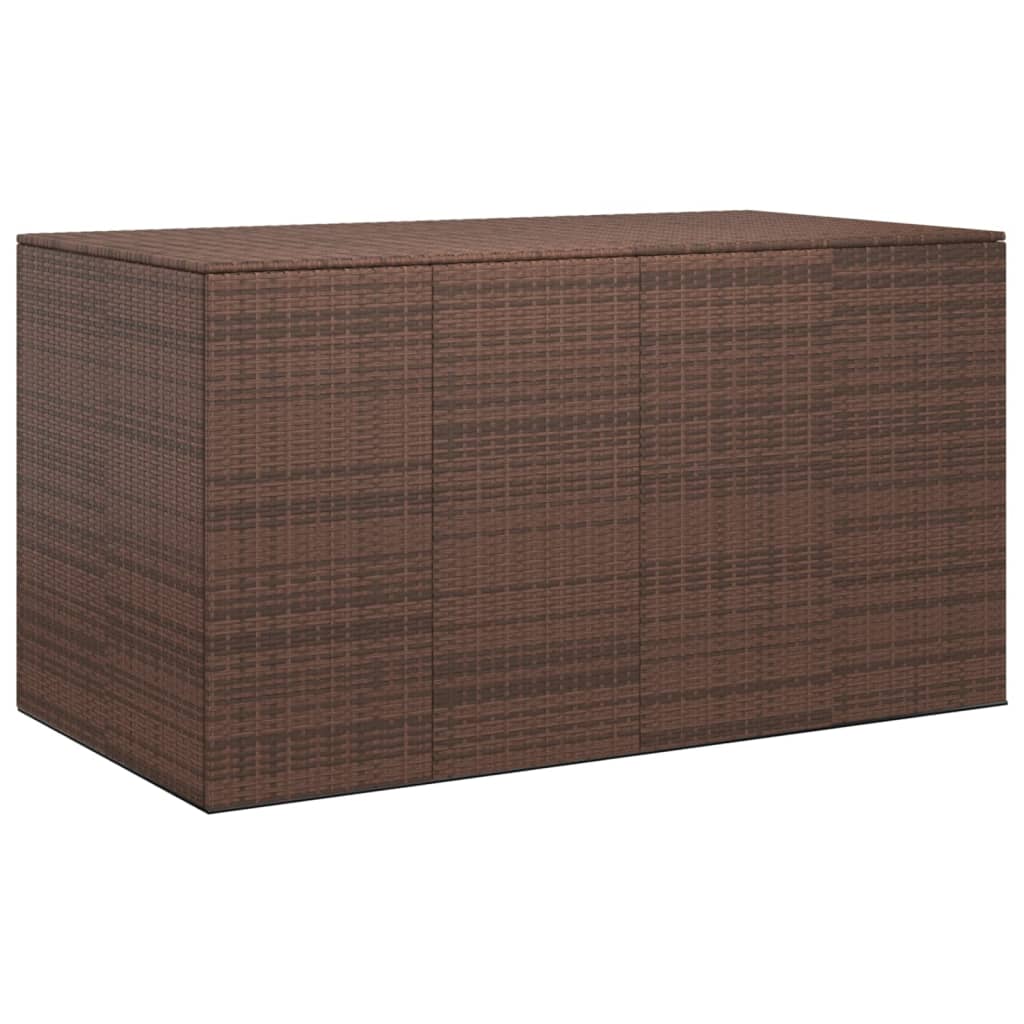 Boîte à coussins de jardin Résine tressée 194x100x103 cm Marron Coffres de jardin vidaXL   