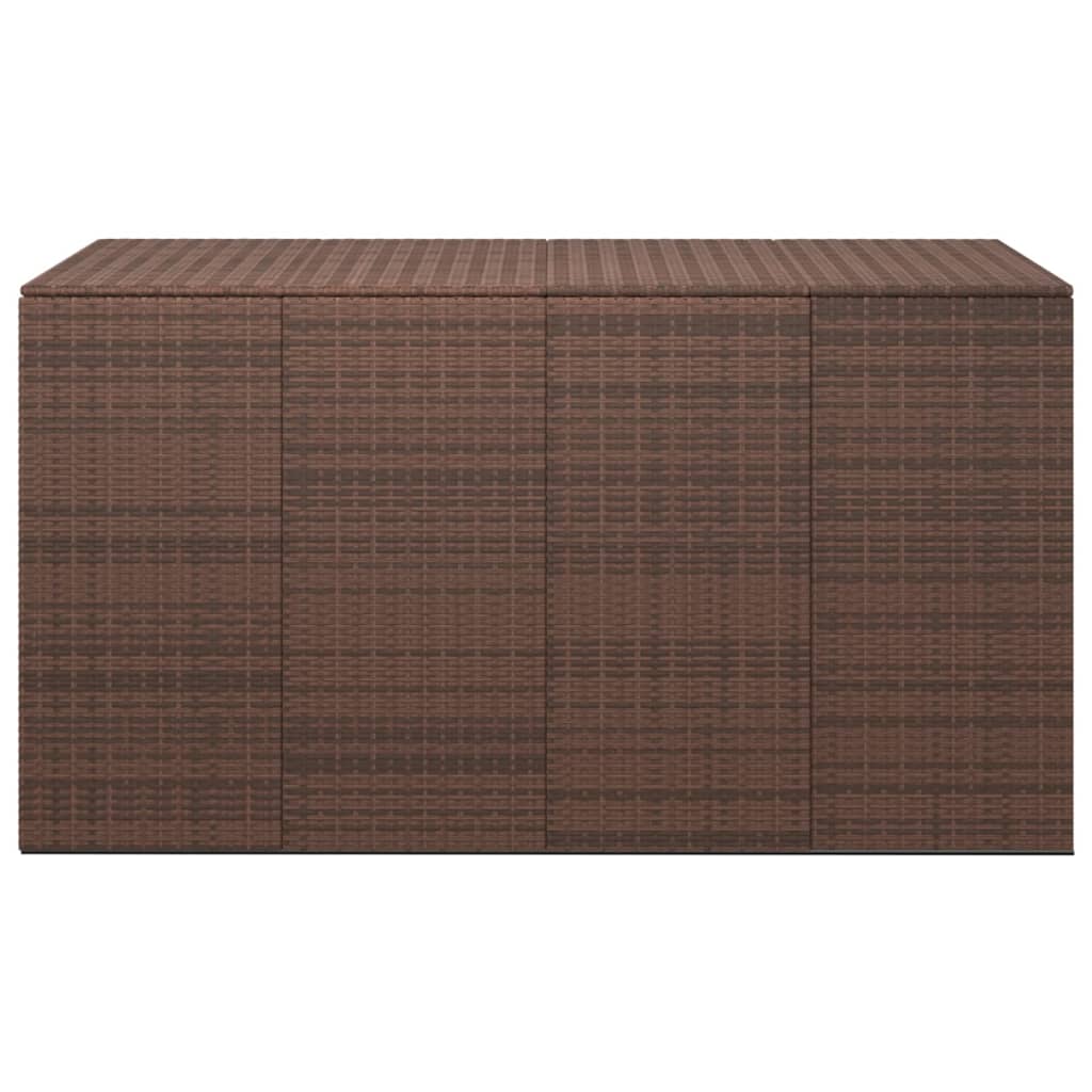 Boîte à coussins de jardin Résine tressée 194x100x103 cm Marron Coffres de jardin vidaXL   