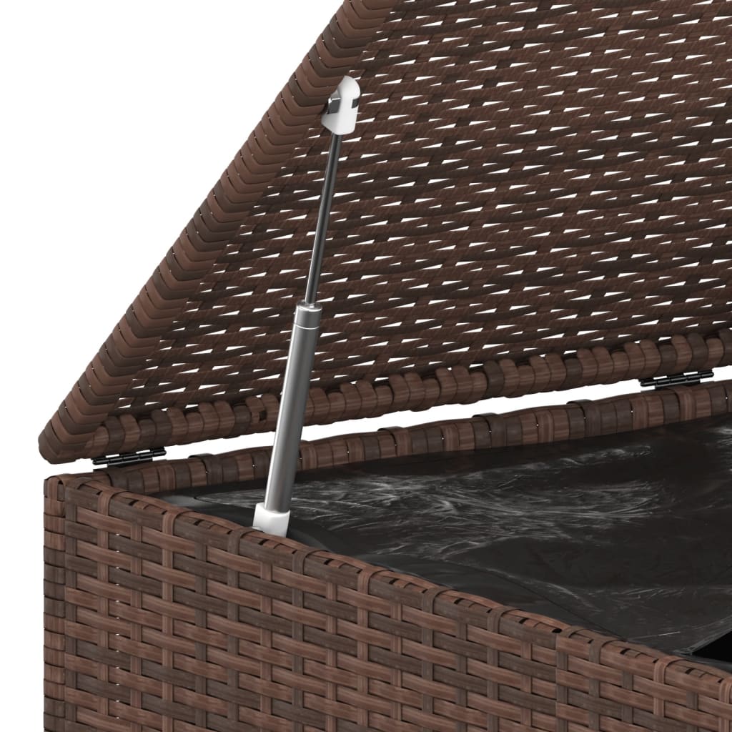Boîte à coussins de jardin Résine tressée 194x100x103 cm Marron Coffres de jardin vidaXL   
