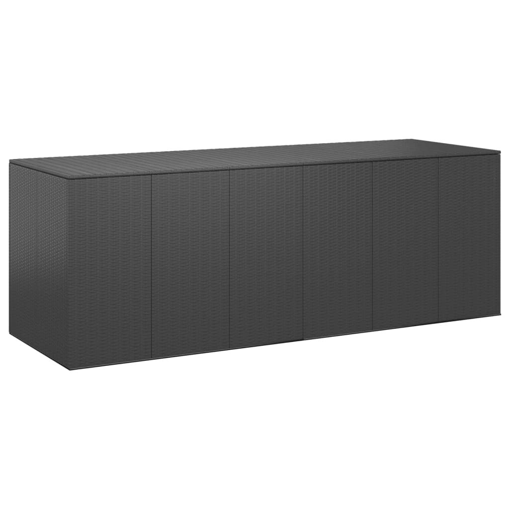 Boîte à coussins de jardin Résine tressée 291x100,5x104 cm Noir Coffres de jardin vidaXL   