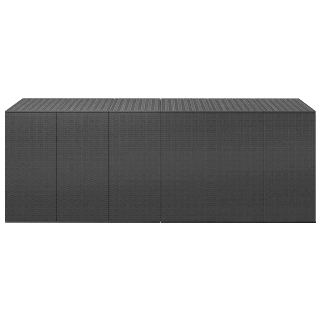 Boîte à coussins de jardin Résine tressée 291x100,5x104 cm Noir Coffres de jardin vidaXL   