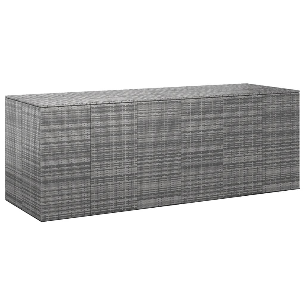 Boîte à coussins de jardin Résine tressée 291x100,5x104 cm Gris Coffres de jardin vidaXL   