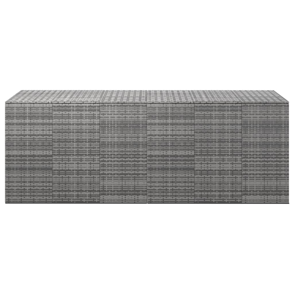 Boîte à coussins de jardin Résine tressée 291x100,5x104 cm Gris Coffres de jardin vidaXL   