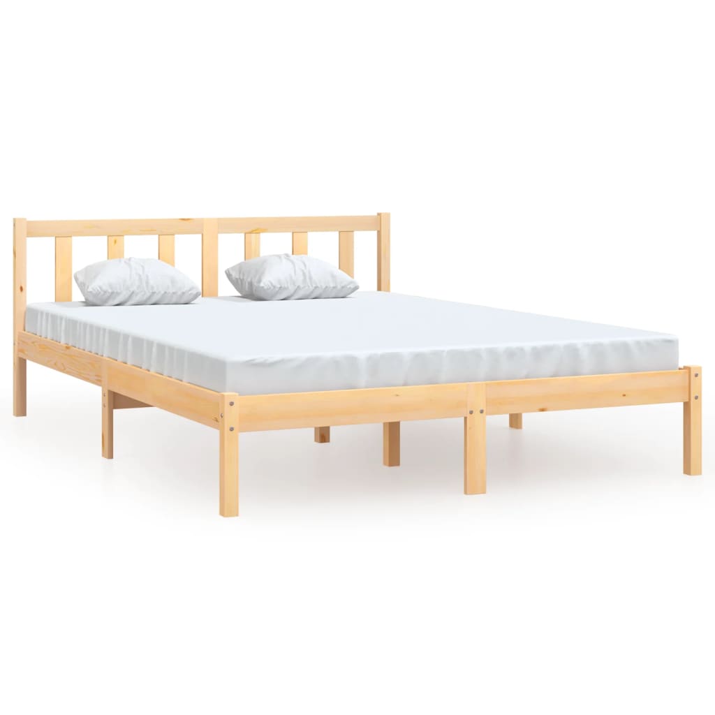 Cadre de lit bois de pin massif 120x200 cm Lits & cadres de lit vidaXL   
